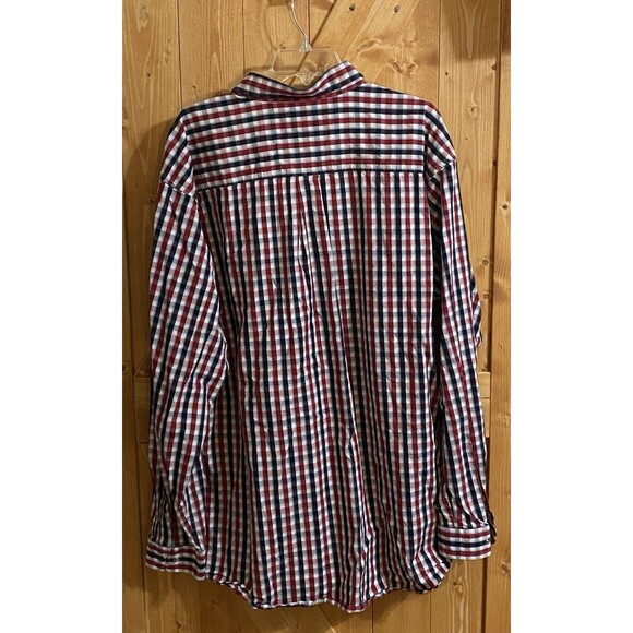 Cinch Men Button Up Shirt 2XL Red Plaid Pearl Snap Logo Long Sleeve - Picture 2 of 8